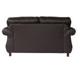 Roundhill Furniture Leinster Faux Leather Loveseat with Antique Bronze Nailheads Roundhill Furniture