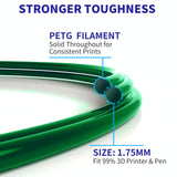 Geeetech PETG Filament 1.75mm, Upgraded High-Toughness 3D Printer Filament - 1 KG (2.2 LBS) Spool, ±0.02mm Accuracy, Neatly Wound Durable, Non-Clogging & Non-Stringing, Fits Most FDM Printers (Green) Geeetech
