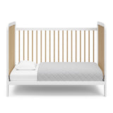 Storkcraft Pasadena 3-in-1 Convertible Crib (White with Driftwood) – GREENGUARD Gold Certified, Converts to Daybed and Toddler Bed, Fits Standard Full-Size Crib Mattress, Adjustable Mattress Height Storkcraft