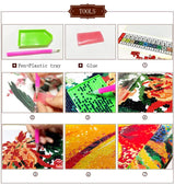 MaiYiYi Butterfly Tortoise Diamond Painting Set, 5D Full Round Drill Sea Turtle and Butterfly Diamond Painting by Numbers, Flower Turtle Paint with Gems for Adult Beginners Wall Art Decor (40X30 CM) MaiYiYi