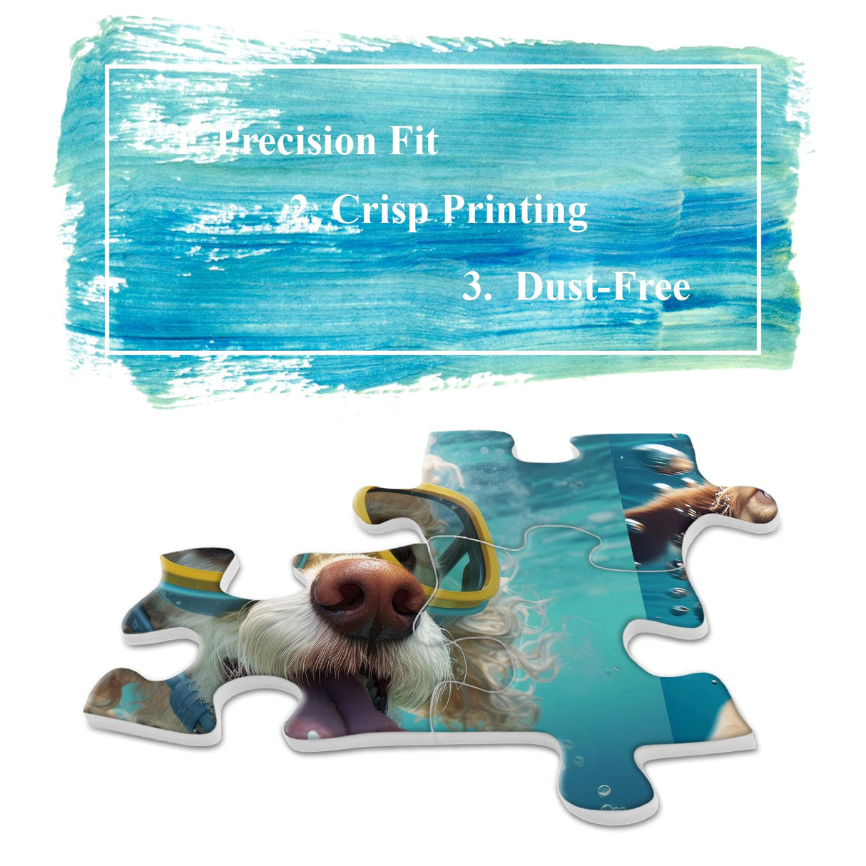 Dog Jigsaw Puzzle for Adults 1000 Piece, Funny Puppy Animal Jigsaw Puzzles, Fun Cool Silly Puzzle with Underwater Dogs BBOLDIN