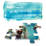 Dog Jigsaw Puzzle for Adults 1000 Piece, Funny Puppy Animal Jigsaw Puzzles, Fun Cool Silly Puzzle with Underwater Dogs BBOLDIN