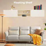 TIMSATIO Floating TV Stand Wall Mounted,70" Floating Entertainment Center for 60" 70" 80",Floating Shelf for Under tv, 3 Cabinet TV Console,Media Console for Living Room (Off-White) TIMSATIO