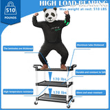 ANRYAGF Utility Carts with Wheels, 3 Tier Rolling Cart with Wheels, Kitchen Food Cart on Wheels, Heavy Duty Cart 510 lbs Capacity, Lockable Wheels, Rubber Hammer, 16.9" D x 31.5" W x 39.5" H ANRYAGF