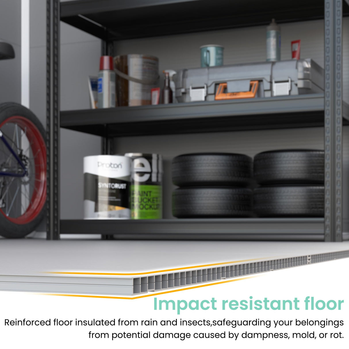 UDPATIO Outdoor Resin Storage Shed 6x4.5 FT, Plastic Garden Shed for Bike, Garbage Can, Tool, Outside Sheds with Lockable Door for Backyard, Patio, Lawn, Grey & White UDPATIO