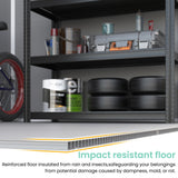 UDPATIO Outdoor Resin Storage Shed 6x4.5 FT, Plastic Garden Shed for Bike, Garbage Can, Tool, Outside Sheds with Lockable Door for Backyard, Patio, Lawn, Grey & White UDPATIO