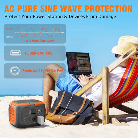 SinKeu 300W Portable Power Station, 260Wh/70000mAh Outdoor Solar Generator, Mobile Lithium Battery Pack, 110V Outlet Solar Power Banks, Camping Power Supply for Laptop, Hurricane Supplies SinKeu