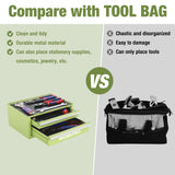 WORKPRO 12.5" Mini Tool Box with 2 Drawers & 1 Open Top Storage, Small Metal Tool Chest with PVC Liners & PP Feet Pads, Cold Rolled Steel Toolbox with Drawer Liners & Magnetic Tabs WORKPRO