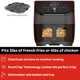 Instant Pot Vortex Plus 6QT ClearCook Air Fryer, Clear Windows, Custom Program Options, 6-in-1 Functions, Crisps, Broils, Roasts, Dehydrates, Bakes, Reheats, from the Makers of Instant Pot, Black Instant Pot