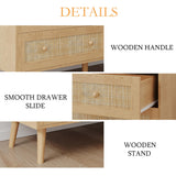 6 Drawer Rattan Dresser for Bedroom, Modern Natural Wooden Dresser, Beside Table for Closet, Boho Chests of Double Drawers for Bedroom, Living Room, Entryway, Hallway yesasin