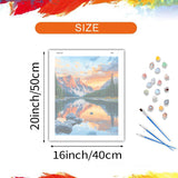 Banff National Park Painting by Numbers Kits, Canada Parks Paint by Number for Adults, Sunset Scenery Oil Painting Acrylic Paints on Canvas Unframe, Mountain Lake Forest Oil Painting(16×20inch) ARNLRDYA