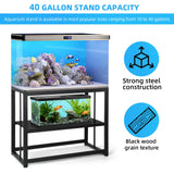 VOWNER 40-50 Gallon Fish Tank Stand - Metal Aquarium Stand, 36.6" x 18.5" x 29.5" Adjustable Heavy Duty Reptile Tank Stand, Adjustable 2-Tier Fish Tank Rack Shelf for Home Office, Tank not Included VOWNER
