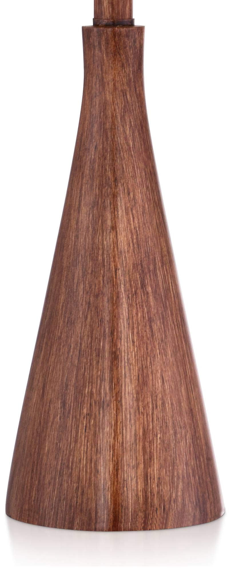 360 Lighting Fraiser Modern Accent Table Lamp 23 1/2" High Brown Faux Wood Tapered Column Oatmeal Drum Shade for Bedroom Living Room House Home Bedside Nightstand Office Entryway Kids Family 360 Lighting