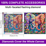 Elephant Diamond Art Kits for Adults-DIY 5D Elephant Diamond Painting Kits for Adults Beginners, Full Drill Paint by Diamonds Art Painting Flowers Crafts for Home Wall Art Decor 14x14in croshom