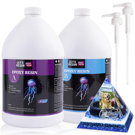 Bundle Set of 1 Gallon Fast Cure Resin Epoxy and 2 Gallon Epoxy Resin LET'S RESIN EPOXY RESIN