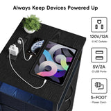 Fixwal Night Stand with Charging Station, LED Nightstand with USB Ports and Outlets, 3 Fabric Storage Drawers with PU Finish, Bed Side Table for Bedroom, Living Room, Black Fixwal