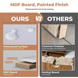 VVFLU Farmhouse Tall Bathroom Storage Cabinet, 67" H Pantry Cabinet, 1 Drawer, 4 Doors, 2 Adjustable Shelves, for Bathroom, Kitchen, Living Room (Americana) VVFLU