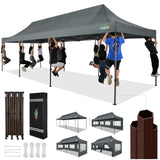 COBIZI Heavy Duty 10x30 Party Tent, Commercial 10x30 pop up Canopy for Parties Waterproof Gazebos with 8 Sidewalls, All Season Wind & Waterproof UPF50+,Stable Thickened Frame COBIZI