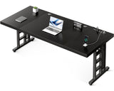 Coleshome 78 Inch Executive Desk with USB Ports, Large Computer Desk with Extra Thick, Long Mordern Office Desk, Workstation Business Furniture for Home Office, Black Coleshome