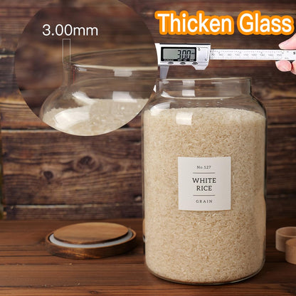 CZSZYGHBAO 2 PCS Large Glass Jar with Airtight Lid, Glass Food Storage Jars for Tea,Spice,Cereal, Egg,Flour,Coffee and More(1 gallon/4000 ml)