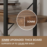 OtterOasis 4-Tier Industrial Bookshelf - Rustic Open Wood Display Shelf for Home & Office OtterOasis