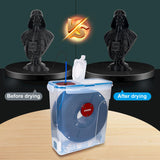 Kingroon Filament Dryer Box with PLA+ Black Filament, 3D Printer Filament Dry Box Keeping Filament Dry During 3D Printing 4L Compatible with 0.5/1KG PLA Filament and PETG TPU ABS Material POJECITY