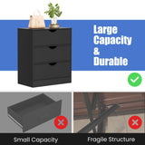Housoul 3 Drawers Dresser for Bedroom with Fabric PU Drawer and Wood Frame, Black Small Dresser with Large Organizer, Chest of Drawers for Closet, Living Room, Hallway, Black Housoul