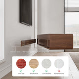 POVISON DONICY Fully-Assembled Minimalist Floating TV Stand, Modern Wall-Mounted Entertainment Center with 3 Drawers, Solid Wood, Walnut Veneer, 78" POVISON DONICY