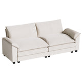 Homall 80" Modular Sectional Sofa, Loveseat Sofa Couch with Double-Layer Cushion, DIY Combination Chenille Deep 2-Seat Cloud Couch for Living Room, Apartment (White, Loveseat Sofa) Homall