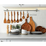 Wooden Spoons for Cooking, 13pcs Acacia Wooden Cooking Utensils Set Includes Wooden Spoon, Spatula, Soup Ladle, Measuring Spoons for Kitchen Use, Nonstick Natural Healthy Kitchen Cookware Gift Esie Houzie