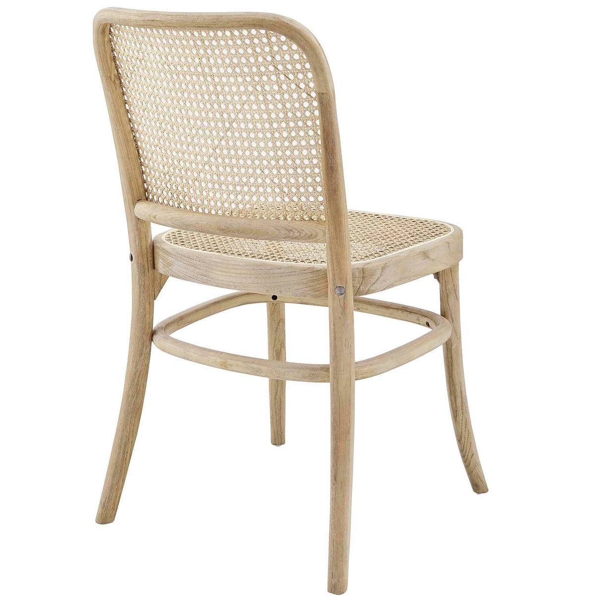 Modway Winona Elm Wood Cane Rattan Seat, Dining Side Chair, Gray Modway