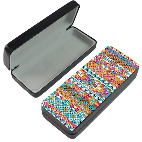 AiYuanzsh DIY Diamond Painting Glasses Case, Boho Tribal Diamond Art Eyeglass Storage Box, Colorful Handmade 5D Diamond Art Kit for Adults, Travel Sunglasses Holder, Craft Gift Idea AiYuanzsh