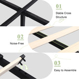 Feonase King Size Bed Frame with 4 Storage Drawers, Upholstered Storage Bed with Charging Station, Tufted Wingback Headboard, No Box Spring Needed, Beige Feonase