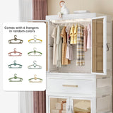 MU TU HD Large Portable Kids Closet Children's Armoire Adults Clothes Wardrobe Closet with Drawers and Doors, Collapsible Baby Costume Storage Organizer Kids Dress Up Storage Cabinet with Hanging MU TU HD