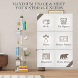 Suchtale Spine Bookshelf, Vertical Spine Book Tower, 11-Tier Metal Bookcase, Book Organizers, Book Shelves for Study, Display Book Shelf Storage Rack for Living Room, DIY Book Case for Decor, White Suchtale