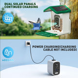 Smart Bird Feeder with Camera Solar Powered, 2.5K HD AI Identify Species, Smart Bird House with Cam, Auto Capture Animal Videos, Instant Notifications, Gift for Animal Lovers and Mom Dad Bsemax