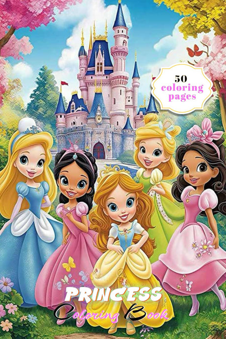 Cute Princess Coloring Book: A charming collection of 50 magical pages featuring various princess characters and enchanting scenes, perfect for kids ... 6x9 inch size for easy and fun coloring. WoodArtSupply