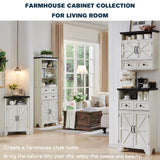 ACCOHOHO Corner Bathroom Cabinet, Farmhouse Small Corner Cabinet with Barn Door & Adjustable Shelf, Corner Kitchen Cabinet, Storage Cabinet for Bathroom, Kitchen, Living Room, Off White ACCOHOHO