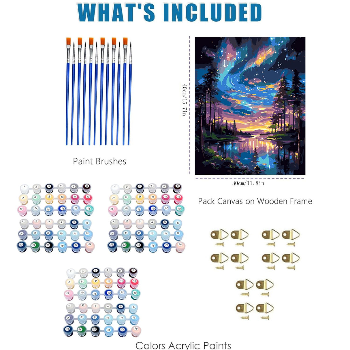 6 Pack Paint by Numbers Kit for Adults-Aurora Adult Paint by Number Kits on Canvas for Beginners,Nature Scenery DIY Acrylic Number Painting Kits for Home Wall Decor Gift 11.8x15.7Inch (Without Frame) RYMILIE