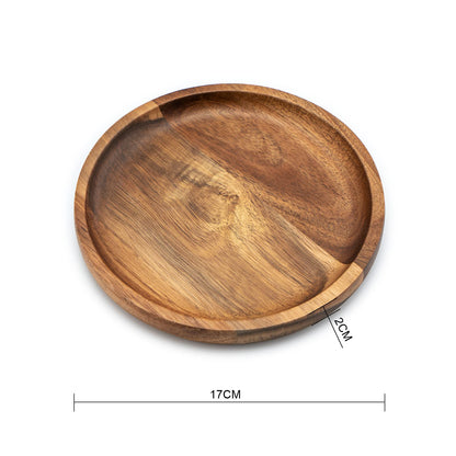 Wooden Plates Round Dinner Plates 6 Inch Acacia Wood Serving Tray Wooden Serving Platters for Home Decor, Food, Vegetables, Fruit, Charcuterie, Appetizer Serving Tray (Set of 4 Wooden Charger - WoodArtSupply