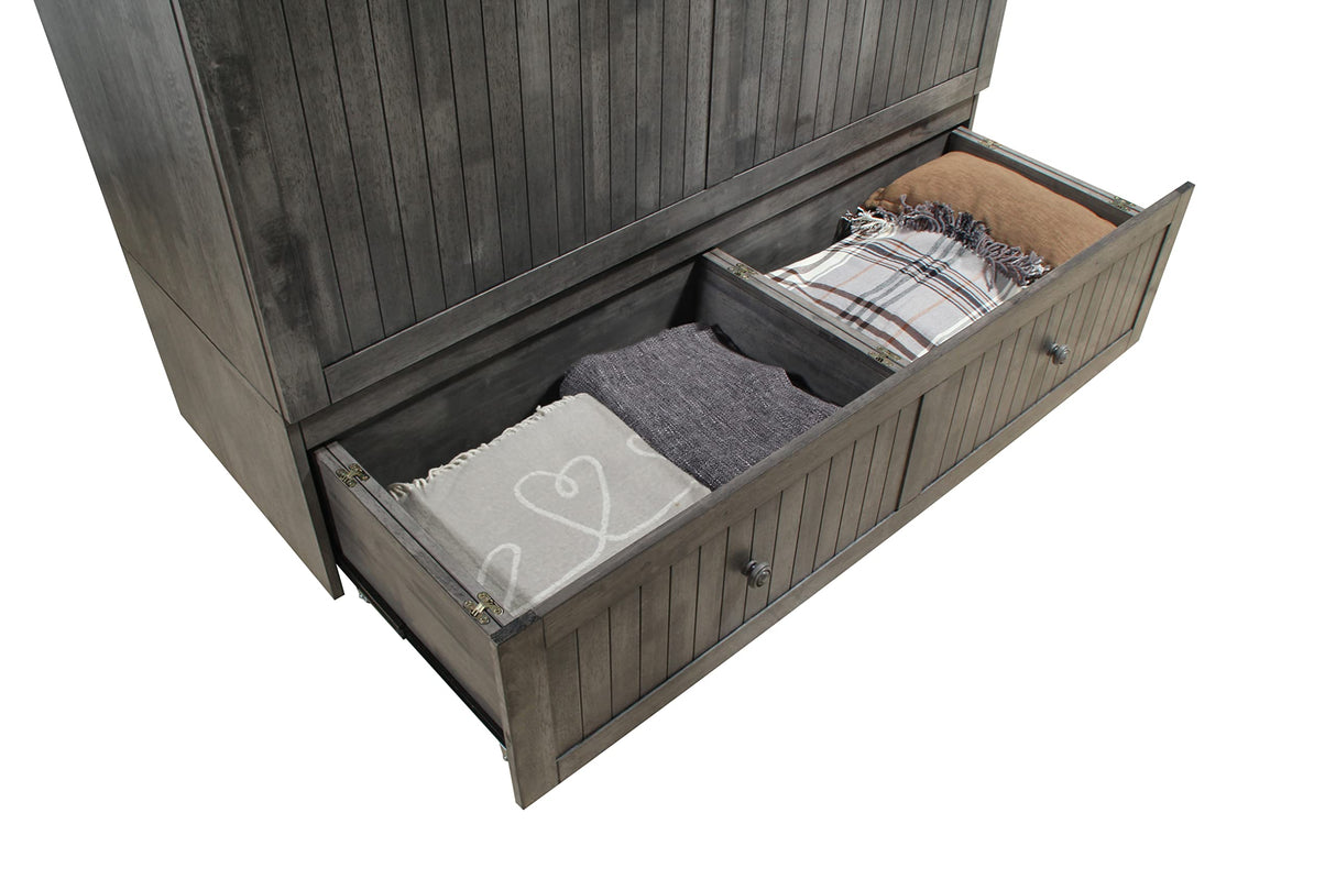 Mega Solutions Murphybedz Tuscany Murphy Cabinet Chest Bed with Charging Station 6 Inch, Queen (Galaxy Grey) Mega Solutions