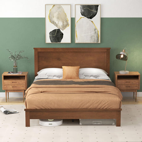 Giantex Mid Century Wood Platform Bed Frame with Headboard and Storage Solutions Giantex