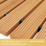 TONAHUTU 6FT Wooden Garden Pathway, Roll Out Wooden Curved Pathway Weather-Resistant Walkway for Outdoor Patios 17" W Roll Out Hardwood Walkway with Non-Slip Surface Wedding Party Pathways (Curved) TONAHUTU