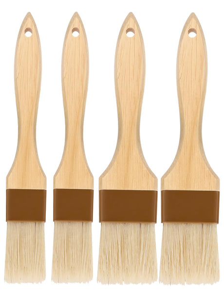 Basting Brush,1.5"&1" Pastry Brush-Natural Bristle Basting Brush for Cooking and Baking,Food Brush,Oil Brush,Butter Brush, Cooking Brush for Oil and Sauce,Kitchen Brush for Cooking Baster Brush(4 Pc) NXRACSH
