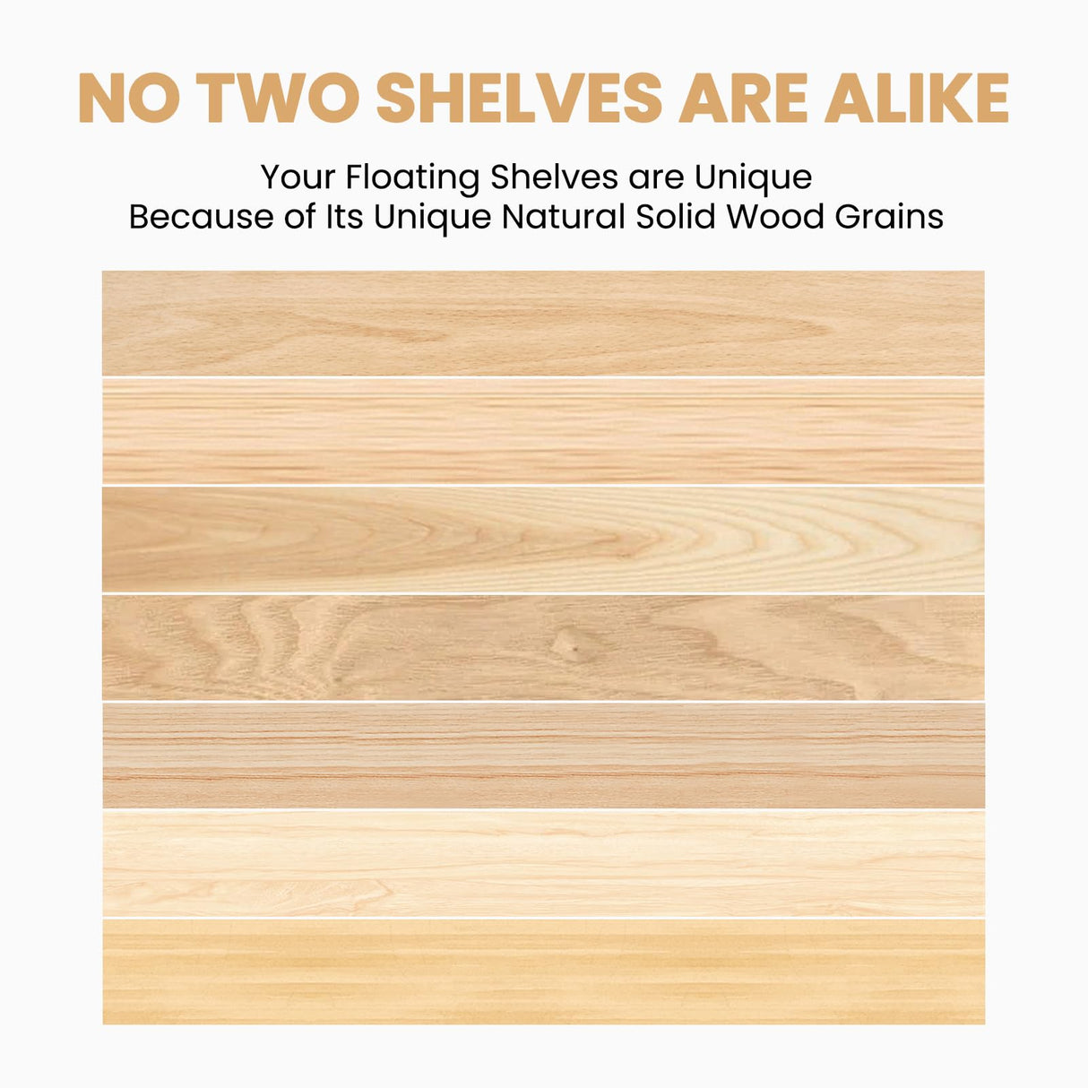 storenization Floating Book Shelves for Wall, 16.5" Natural Wood Nursery Shelves for Book Storage, Solid Pine Wooden Floating Wall Bookshelf for Bedroom Living Room, Set of 2+1, Unfurnished - DIY storenization