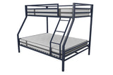 Novogratz Maxwell Twin-Over-Full Metal Bunk Bed with Ladder and Guardrails, Navy Blue Novogratz