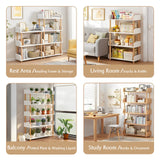 Modern Oak 4-Tier Wooden Open Bookcase with Sturdy Frame and User-Friendly Design OSCHF