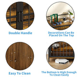 LOVMOR Dog Cage Furniture with Rotating Feeder Bowls, Dog Kennel Indoor with Cushion, Dog Crates for Small and Medium Dogs, 41" L X 23.6" W 35.8" H, Rustic Brown LOVMOR