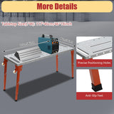 PIAOCAIYIN 46 X 18inch Welding Table, 1000lbs Portable Workbench Table Top with Casters, Steel Adjustable Height Folding Work Bench for Drill Press, Sheet Metal Machine, Miter Saw PIAOCAIYIN