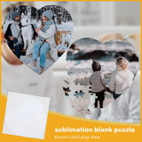 MAIKESUB Sublimation Puzzle Blanks 10 Sets Heart Shaped Sublimation Blanks Jigsaw Puzzles Heat Press DIY Puzzle Blank Custom Puzzle for Heat Transfer 83 Pieces Valentine's Day Present MAIKESUB